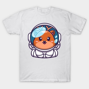 Cute baby deer wearing an astronaut suit, cartoon character T-Shirt